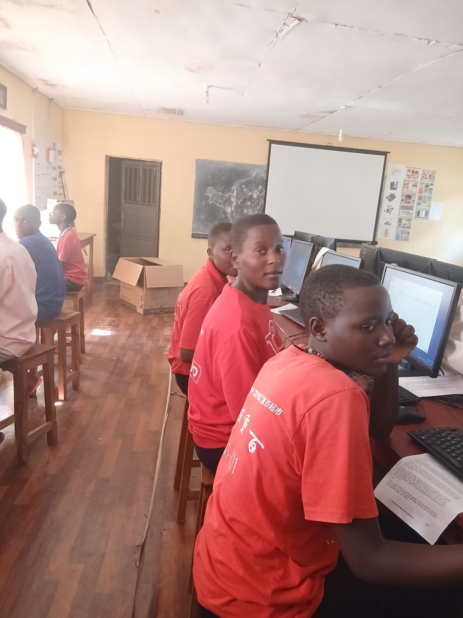 Nyabiteete Secondary School students in the computer laboratory