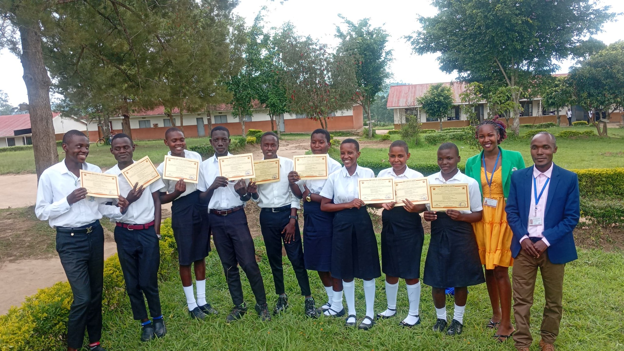 Nyabiteete Secondary School students receiving recognition